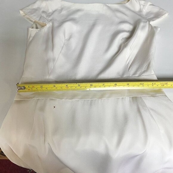 Issa London Ivory Silk Screen Printed Floral Keyhole Back Slim Fit Gown 2 - Picture 12 of 14